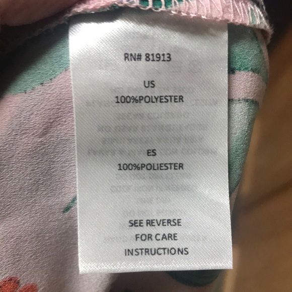 C&E bird and floral blouse XS ruffle sleeves pink - Picture 5 of 5